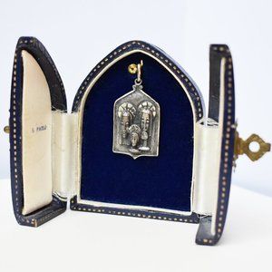 Saint Peter sterling silver medallion, Catholic jewelry vintage